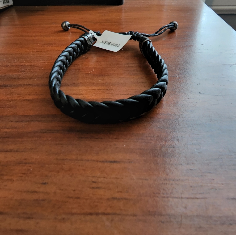 Men's Stainless Steel Leather Bracelet